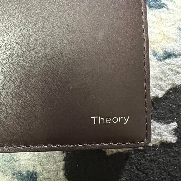 Theory brown lamb leather wallet has 10 credit card slots - Picture 3 of 4